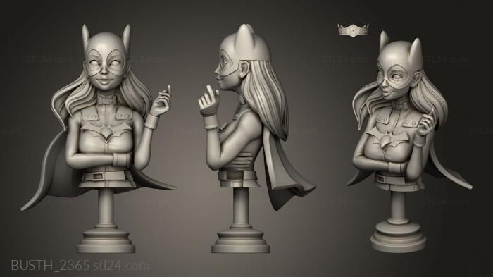 Busts of heroes and monsters (Batgirl, BUSTH_2365) 3D models for cnc