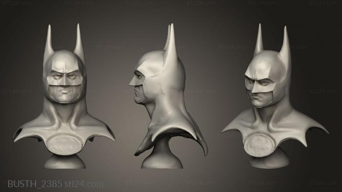 Busts of heroes and monsters (Batman Michael Keaton, BUSTH_2385) 3D models for cnc
