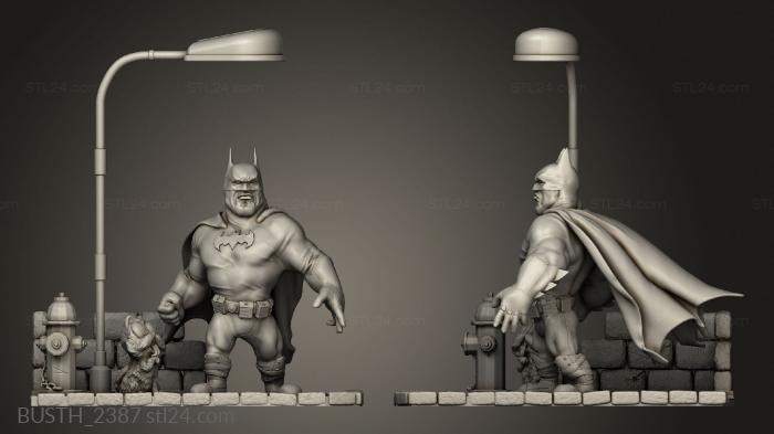 Busts of heroes and monsters (batman cartoon diorama rudd, BUSTH_2387) 3D models for cnc