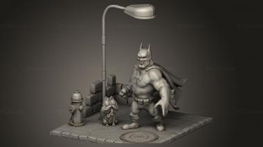 Busts of heroes and monsters (batman cartoon diorama rudd, BUSTH_2387) 3D models for cnc