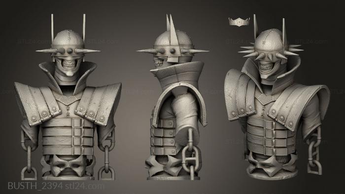 Busts of heroes and monsters (batman who laughs ezio auditore, BUSTH_2394) 3D models for cnc
