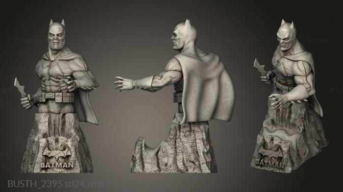 Busts of heroes and monsters (batman, BUSTH_2395) 3D models for cnc