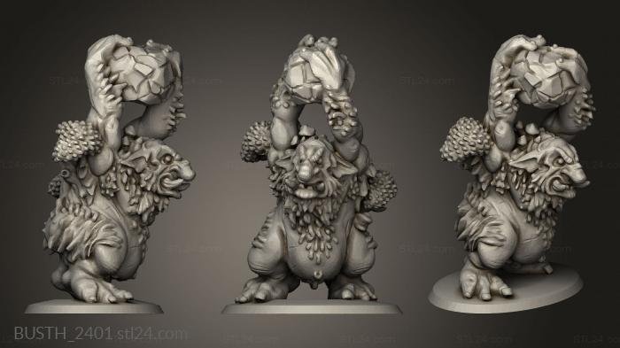 Busts of heroes and monsters (Beastfolk Clan Forest Troll Smaller, BUSTH_2401) 3D models for cnc