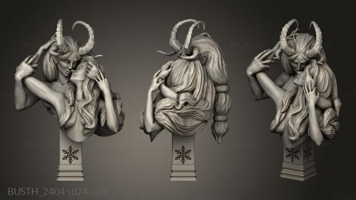Busts of heroes and monsters (Bella Nacht Yule Lovers, BUSTH_2404) 3D models for cnc