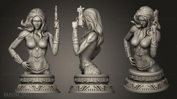Busts of heroes and monsters (Black Widow Avenger Tsaber, BUSTH_2415) 3D models for cnc