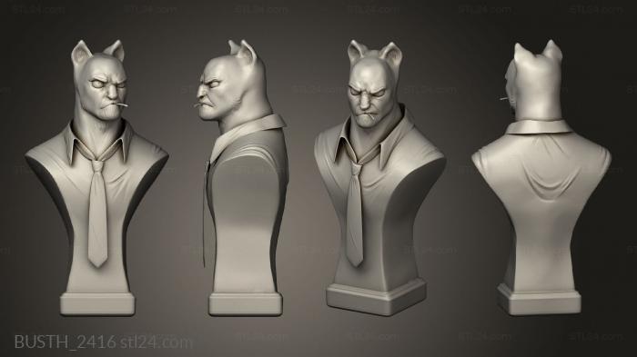 Busts of heroes and monsters (blacksad FOREST, BUSTH_2416) 3D models for cnc