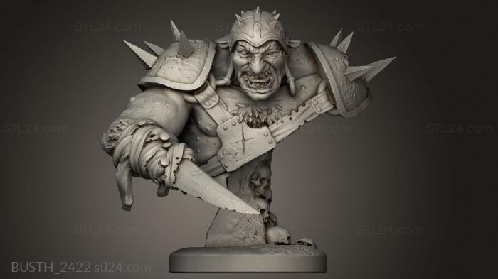 Busts of heroes and monsters (Bone and Flesh Ogre, BUSTH_2422) 3D models for cnc