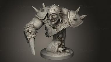 Busts of heroes and monsters (Bone and Flesh Ogre, BUSTH_2422) 3D models for cnc