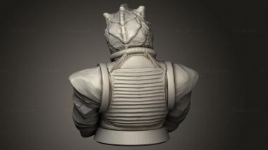 Busts of heroes and monsters (Bossk BOSSKW PEDESTAL, BUSTH_2432) 3D models for cnc