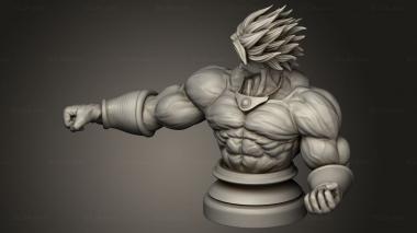 Busts of heroes and monsters (Broly dragon ball, BUSTH_2435) 3D models for cnc