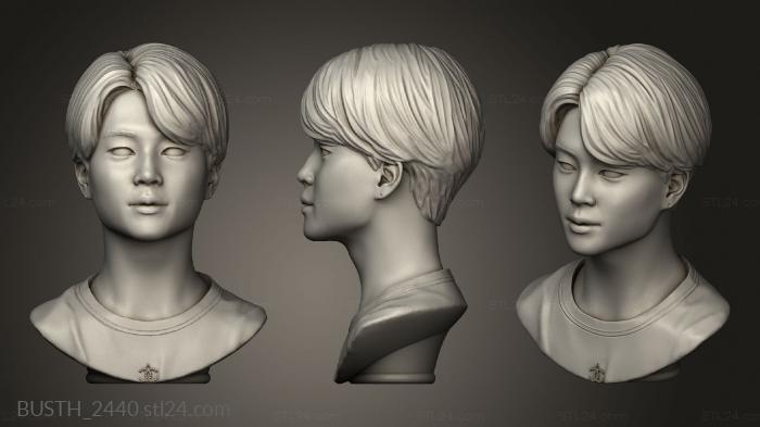 Busts of heroes and monsters (Sculpture mocha whale Jimin basic, BUSTH_2440) 3D models for cnc