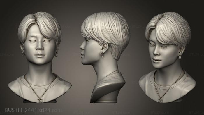 Busts of heroes and monsters (Sculpture mocha whale Jimin basic, BUSTH_2441) 3D models for cnc