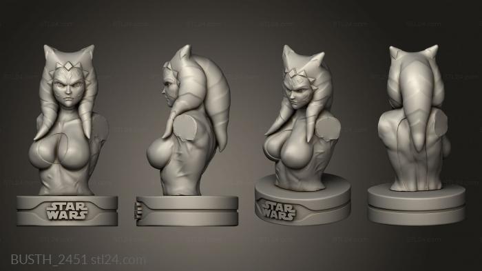 Busts of heroes and monsters (Bust Ahsoka Tier, BUSTH_2451) 3D models for cnc