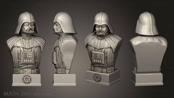 Busts of heroes and monsters (Bust Darth Vader one, BUSTH_2455) 3D models for cnc