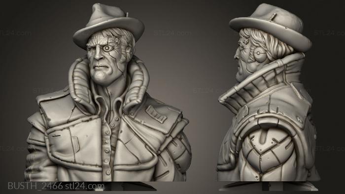 Busts of heroes and monsters (bust Gumshoe, BUSTH_2466) 3D models for cnc
