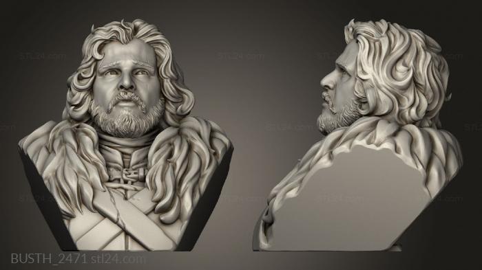 Busts of heroes and monsters (Bust Jon Snow Night Watch Edition, BUSTH_2471) 3D models for cnc