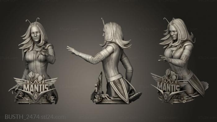 Busts of heroes and monsters (Bust Mantis, BUSTH_2474) 3D models for cnc