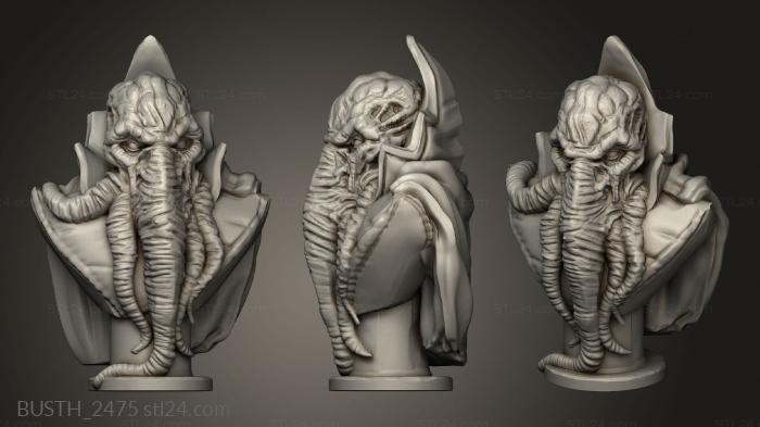 Busts of heroes and monsters (Bust Mind Flayer Mind Flayer, BUSTH_2475) 3D models for cnc