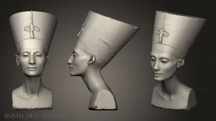 Busts of heroes and monsters (Bust Nefertiti, BUSTH_2479) 3D models for cnc