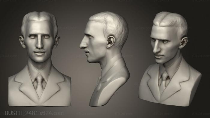 Busts of heroes and monsters (Bust Nikola Tesla, BUSTH_2481) 3D models for cnc