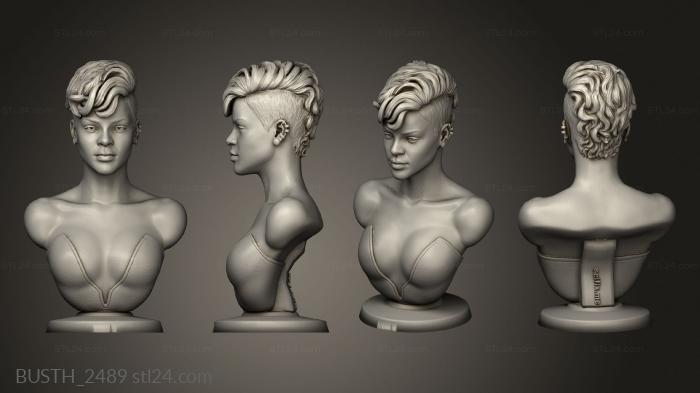 Busts of heroes and monsters (Bust Sculpture Actress for  Rihanna, BUSTH_2489) 3D models for cnc