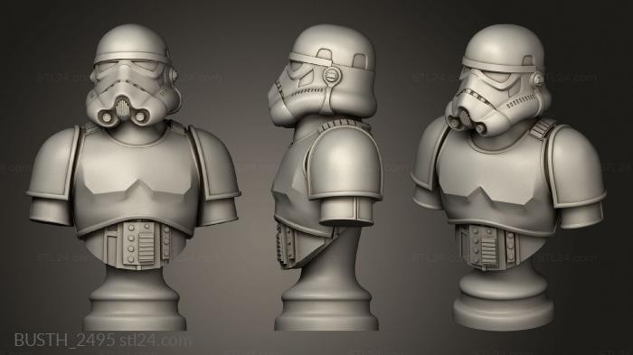 Busts of heroes and monsters (BUST trooper, BUSTH_2495) 3D models for cnc