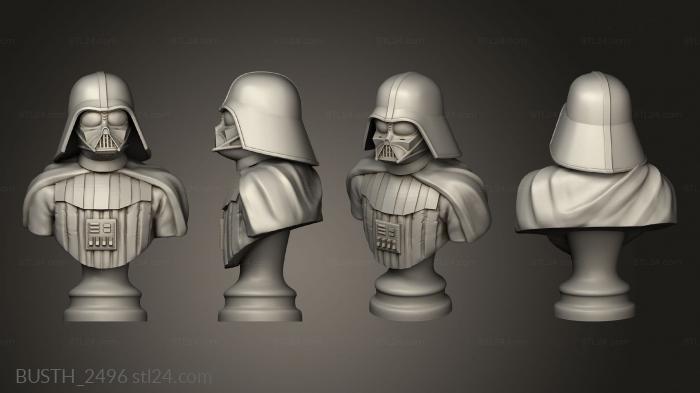 Busts of heroes and monsters (BUST Vader, BUSTH_2496) 3D models for cnc