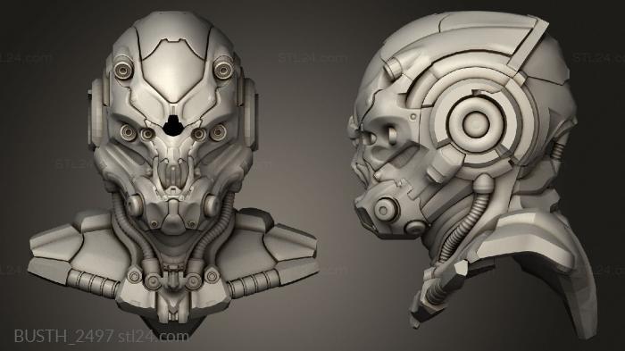Busts of heroes and monsters (Bust war Frame forest, BUSTH_2497) 3D models for cnc