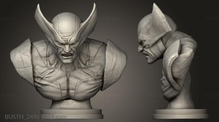 Busts of heroes and monsters (Bust Wolverine, BUSTH_2498) 3D models for cnc