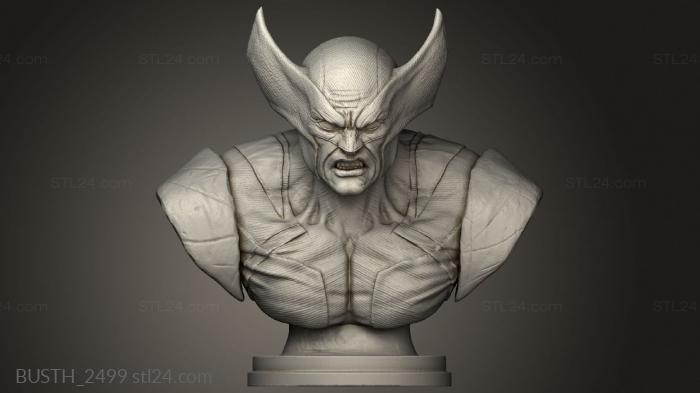Busts of heroes and monsters (Bust Wolverine, BUSTH_2499) 3D models for cnc