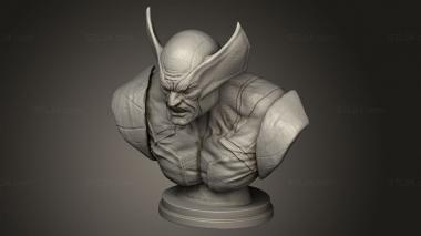 Busts of heroes and monsters (Bust Wolverine, BUSTH_2499) 3D models for cnc