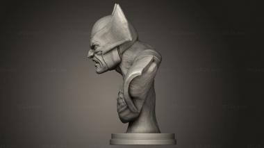 Busts of heroes and monsters (Bust Wolverine, BUSTH_2500) 3D models for cnc