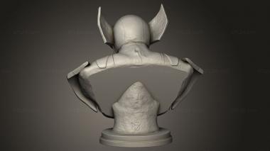 Busts of heroes and monsters (Bust Wolverine, BUSTH_2500) 3D models for cnc