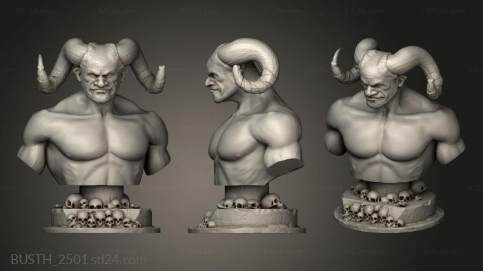Busts of heroes and monsters (buste demon feat Cyril Abyss Corne, BUSTH_2501) 3D models for cnc