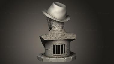 Busts of heroes and monsters (Busto Freddy Krueger in the hat, BUSTH_2508) 3D models for cnc