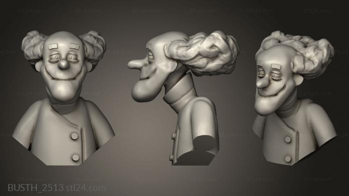 Busts of heroes and monsters (Bustos Corrida Maluca Professor Areo, BUSTH_2513) 3D models for cnc
