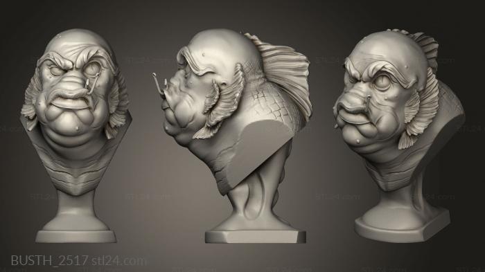 Busts of heroes and monsters (Bustos Halloween Monstre des marais, BUSTH_2517) 3D models for cnc