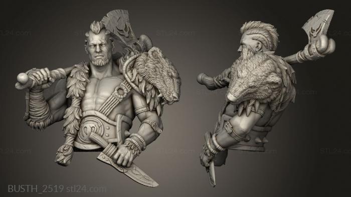 Busts of heroes and monsters (Berserk, BUSTH_2519) 3D models for cnc