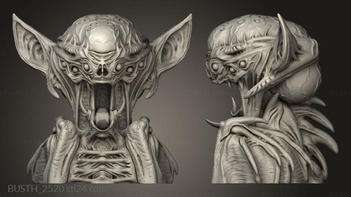 Busts of heroes and monsters (ALIEN, BUSTH_2520) 3D models for cnc