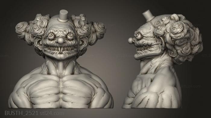 Busts of heroes and monsters (CLOWN, BUSTH_2521) 3D models for cnc