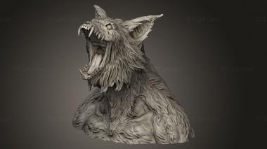 Busts of heroes and monsters (WEREWOLF, BUSTH_2523) 3D models for cnc