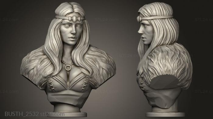 Busts of heroes and monsters (Female Celtic, BUSTH_2532) 3D models for cnc