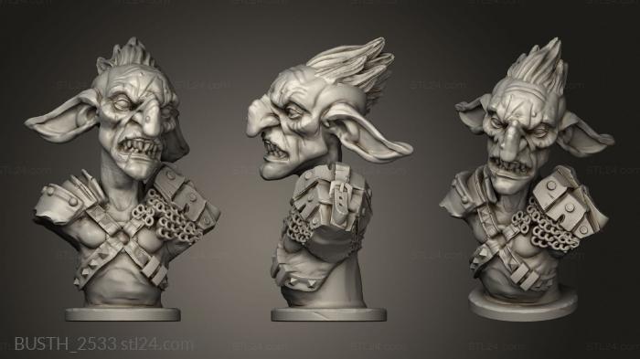 Busts of heroes and monsters (Goblin, BUSTH_2533) 3D models for cnc