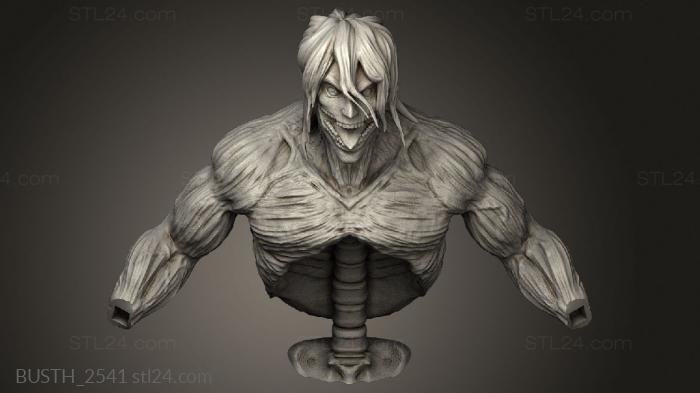 Busts of heroes and monsters (Cabeza eren titan, BUSTH_2541) 3D models for cnc