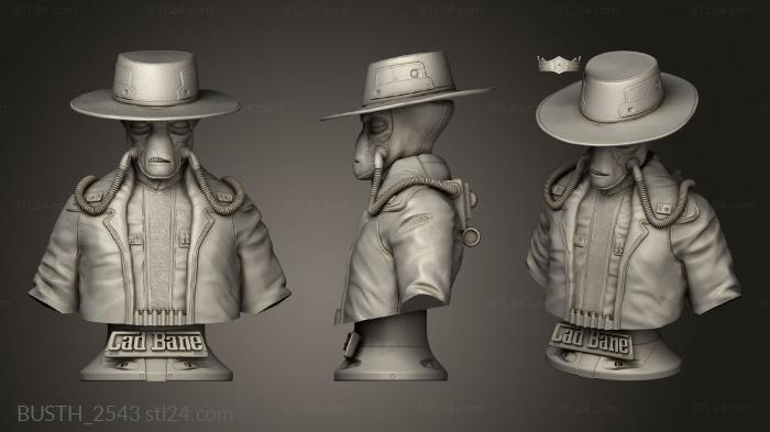 Busts of heroes and monsters (Cad Bane SW, BUSTH_2543) 3D models for cnc