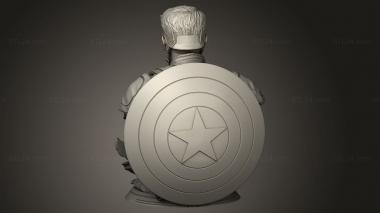 Busts of heroes and monsters (Captain America, BUSTH_2551) 3D models for cnc