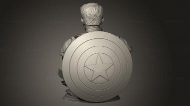 Busts of heroes and monsters (Captain America, BUSTH_2553) 3D models for cnc