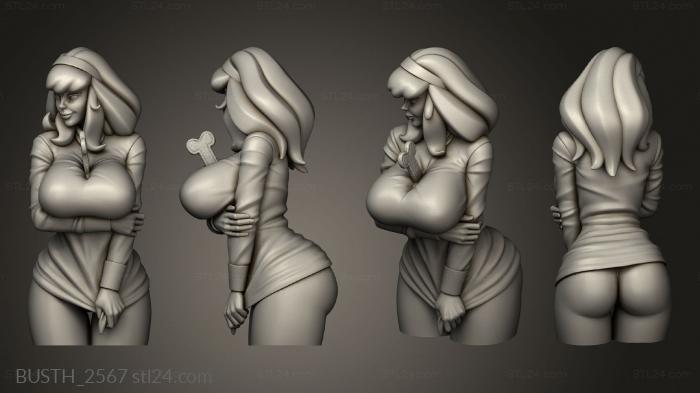 Busts of heroes and monsters (Cartoon lady Daphne, BUSTH_2567) 3D models for cnc