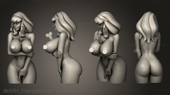 Busts of heroes and monsters (Cartoon lady Daphne naked, BUSTH_2568) 3D models for cnc