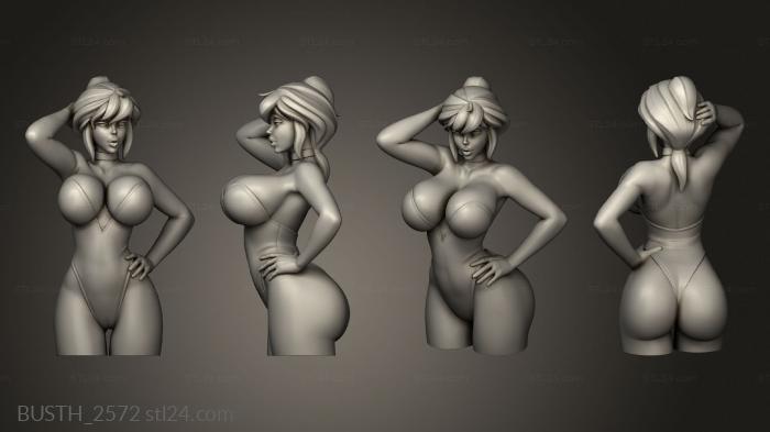 Busts of heroes and monsters (Cartoon lady holli dressed, BUSTH_2572) 3D models for cnc